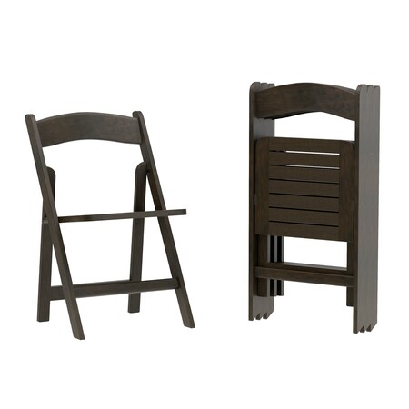Flash Furniture Holden Commercial Grade Early American Solid Wood Folding Dining Chair, 4PK 4-ZH-8005-3-EAW-GG